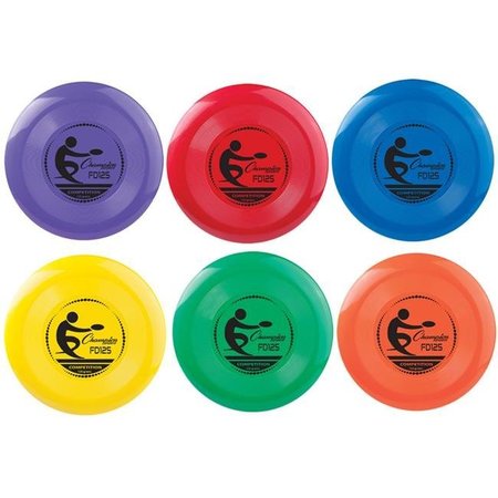 CHAMPION SPORTS Champion Sports CHSFD125-6 Plastic Disc Set; Assorted Colors - 6 Each CHSFD125-6